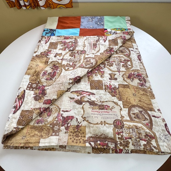 Vintage 70s handmade quilt/patchwork, reversible heavy quilt, twin size bed - Picture 6 of 6